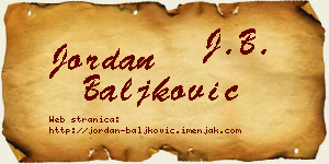 Jordan Baljković vizit kartica